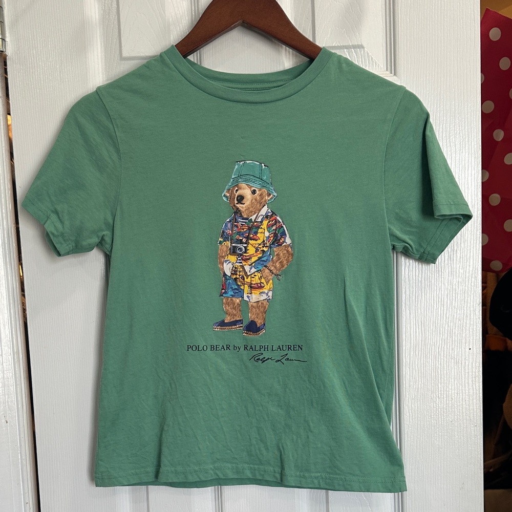 Ralph Lauren Kids Green Polo Bear Tee